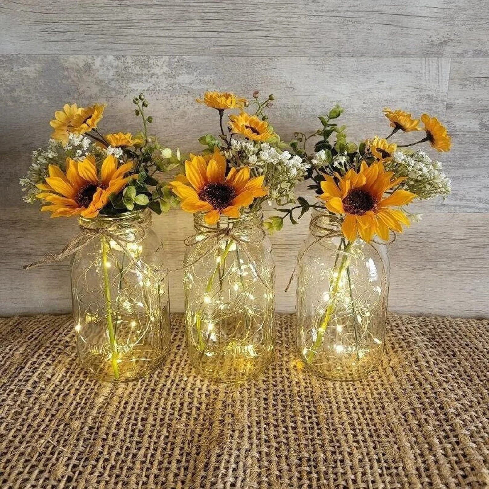 Sunflower Mason Jar Centerpiece