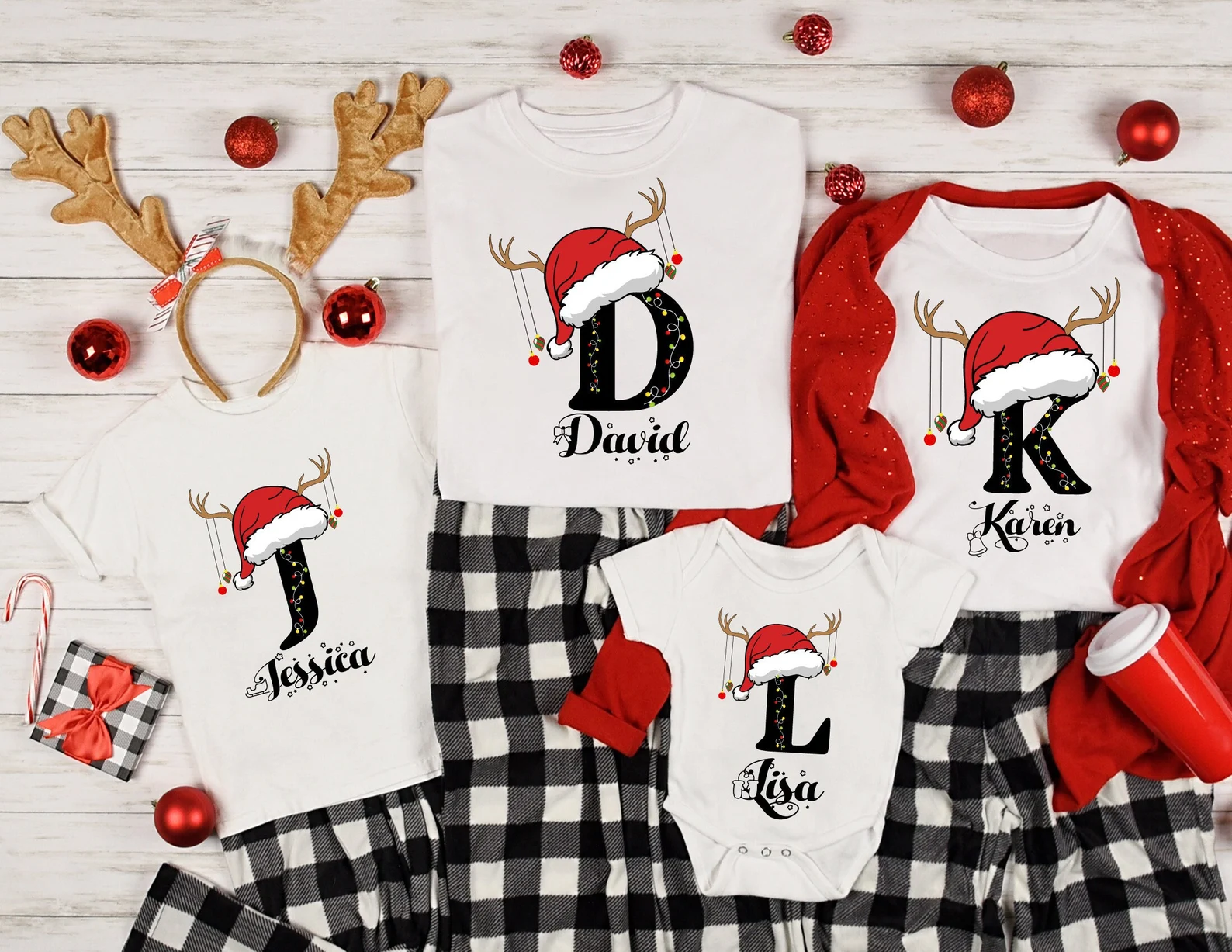 Monogrammed Family Christmas Shirt: Personalized Holiday T-Shirt