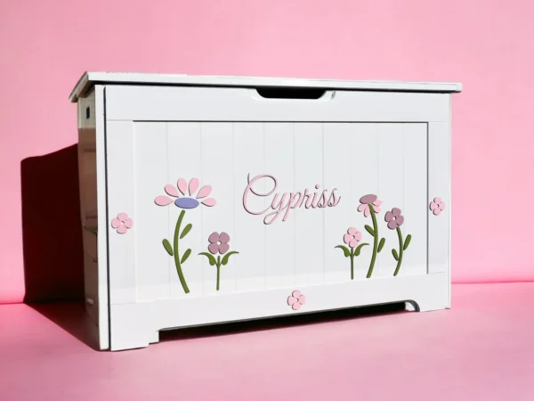 Etsy 3D Personalized Wooden Floral Toy Box