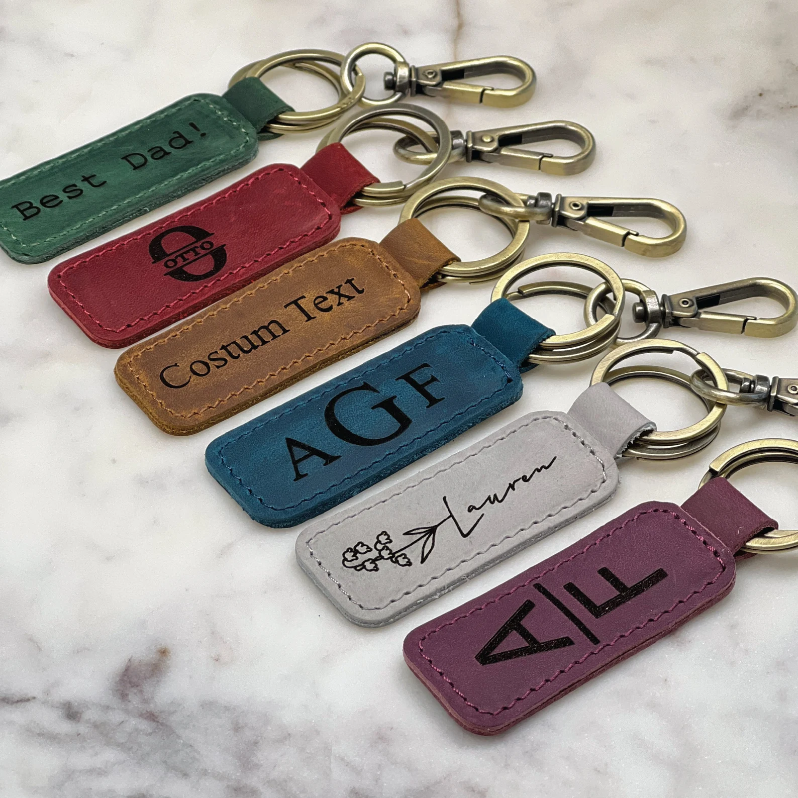 Personalized Leather Keychain