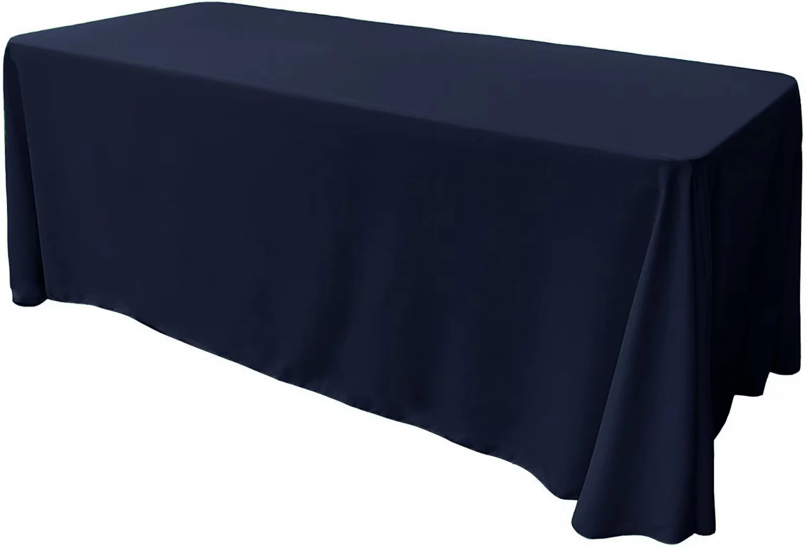 Navy Blue Rectangular Polyester Poplin Tablecloth