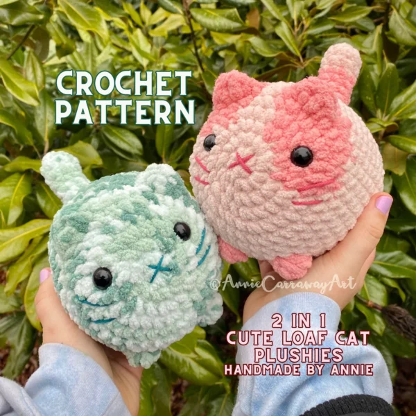 Cute Loaf Cat Plushie Crochet Pattern Bundle