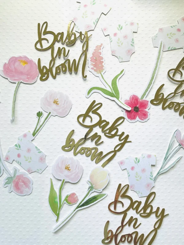 50 Pieces Baby In Bloom Paper Confetti