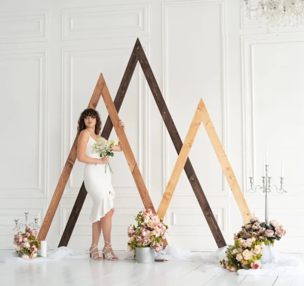 Triangle Wedding Ceremony Wooden Arch
