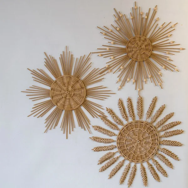 Sun Wicker Hanging Decor