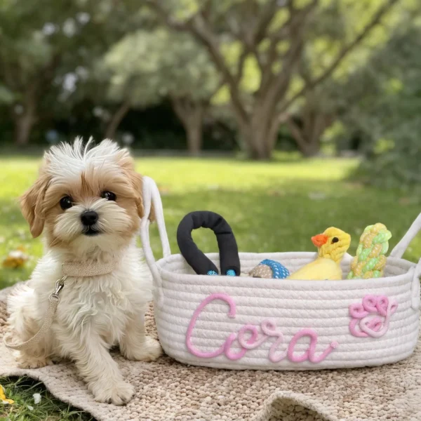Personalized Dog Toy Basket