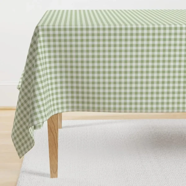 Green Gingham Tablecloth