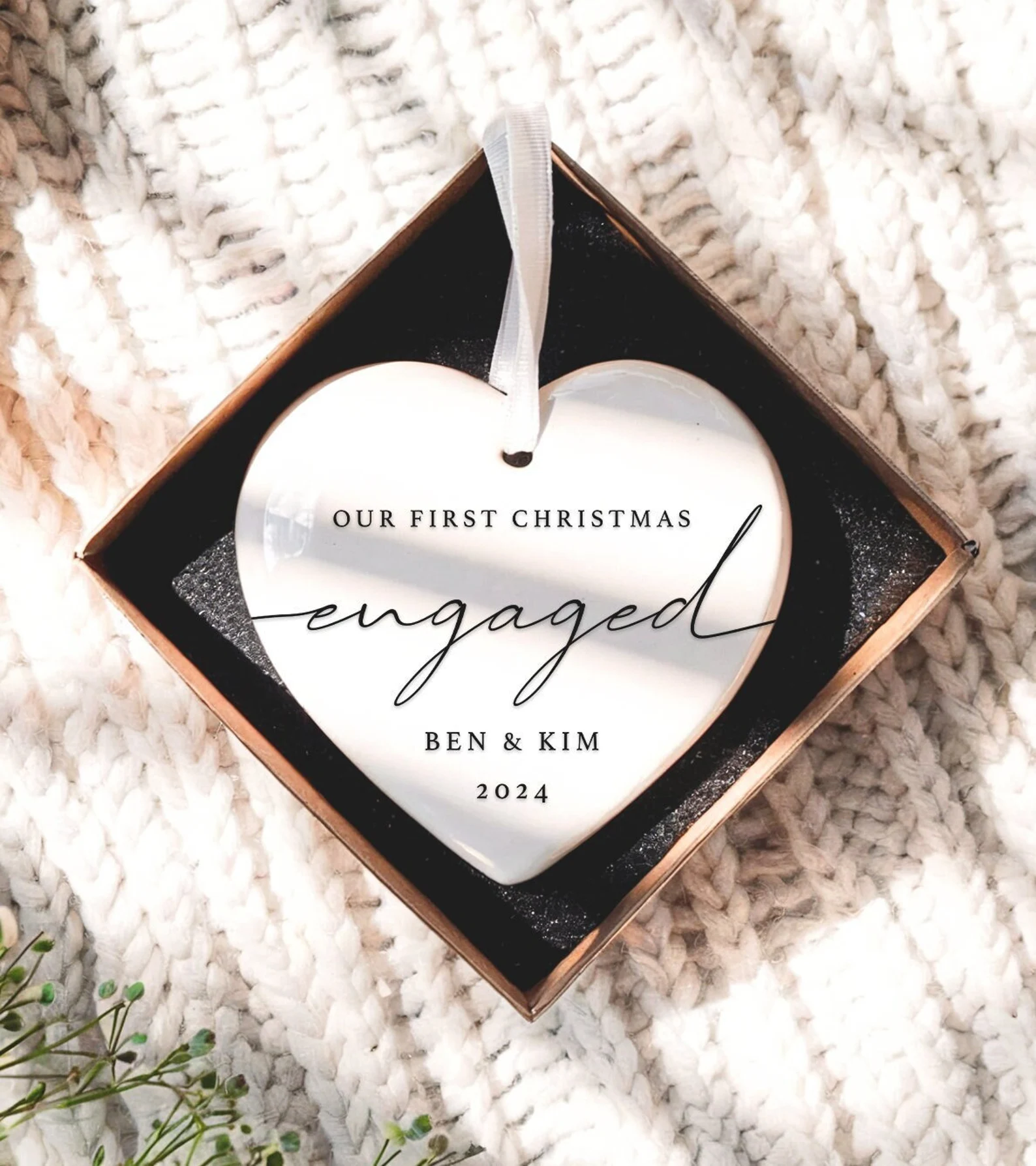 Engagement Christmas Ornament