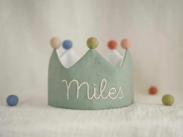 Hand Embroidered Linen Crown