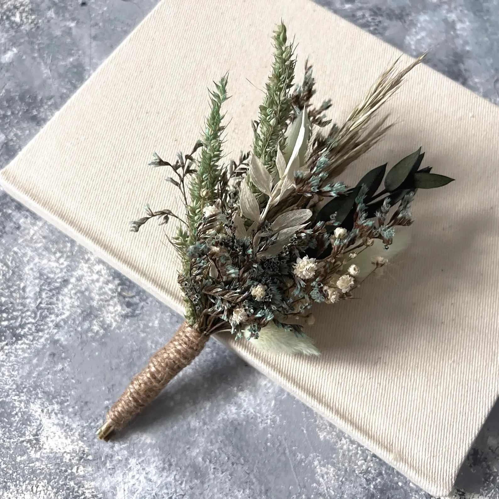Sage Green Dried Flower Boutonniere