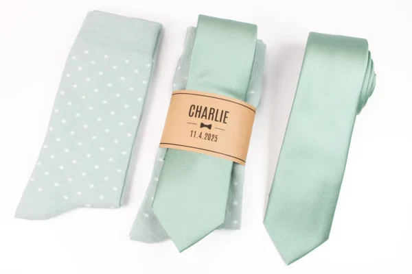 Matching Light Sage Tie & Socks Set