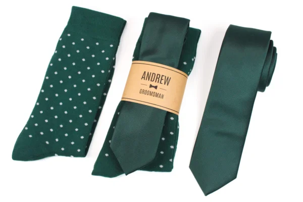 Matching Emerald Green Tie & Socks Set