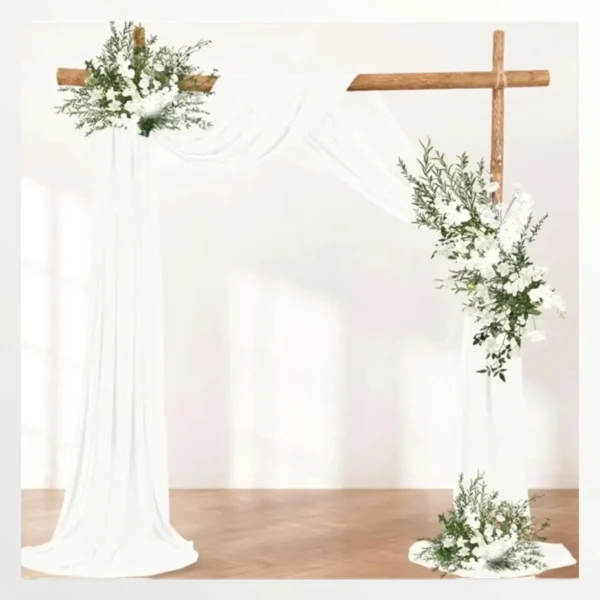 Ivory Chiffon Wedding Arch Drapes