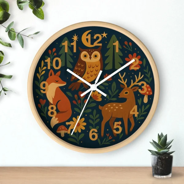 Etsy Enchanted Forest Folk Art Wall Clock