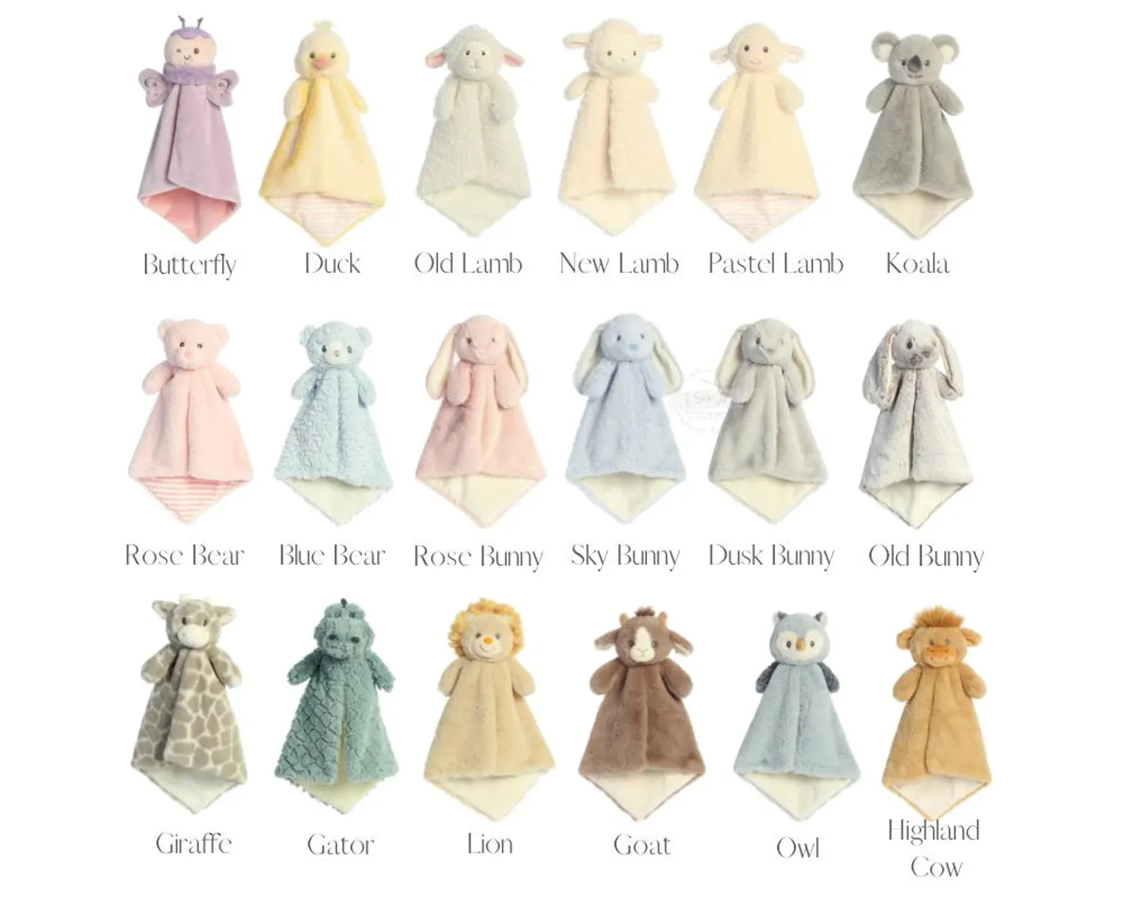 Personalized Animal Baby Lovey