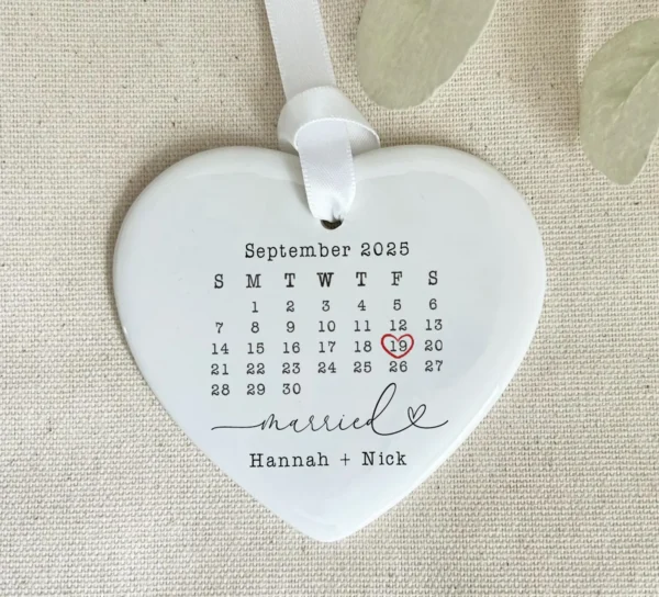 Custom Wedding Date Ornament