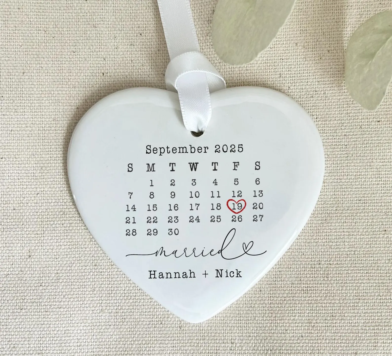 Custom Wedding Date Ornament