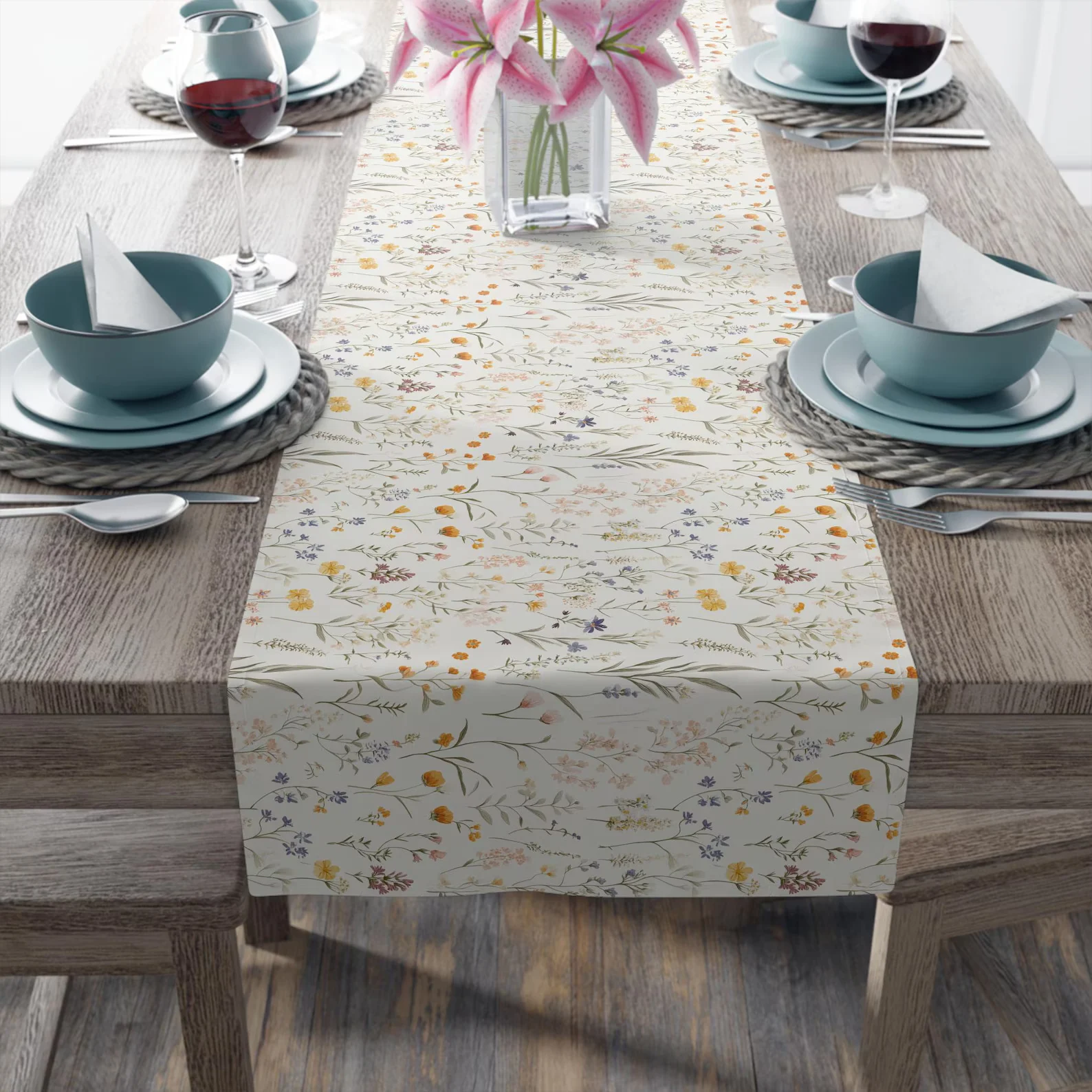 Wildflower Floral Table Runner