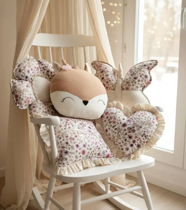 Etsy Floral Deer Pillow Set