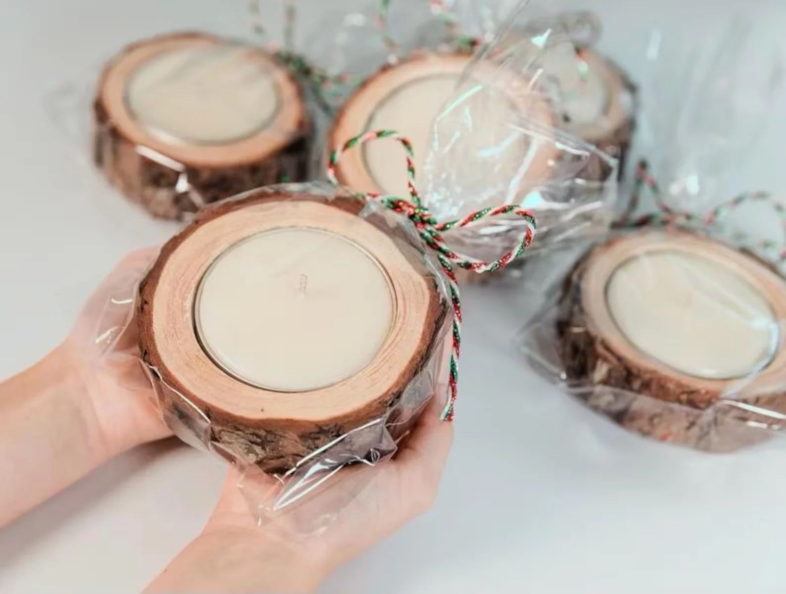 Wood Slice Candle Favors