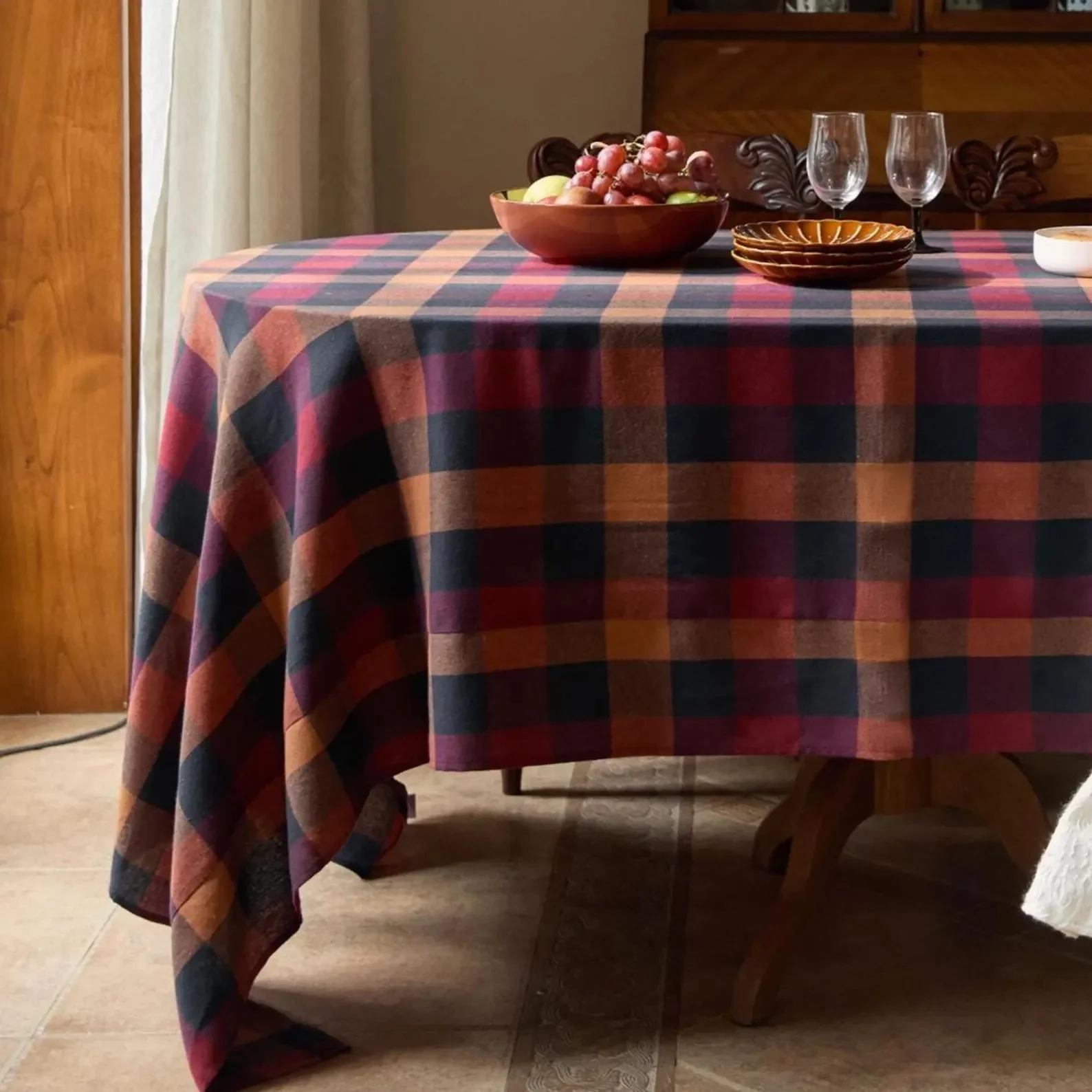 Retro Plaid Tablecloth