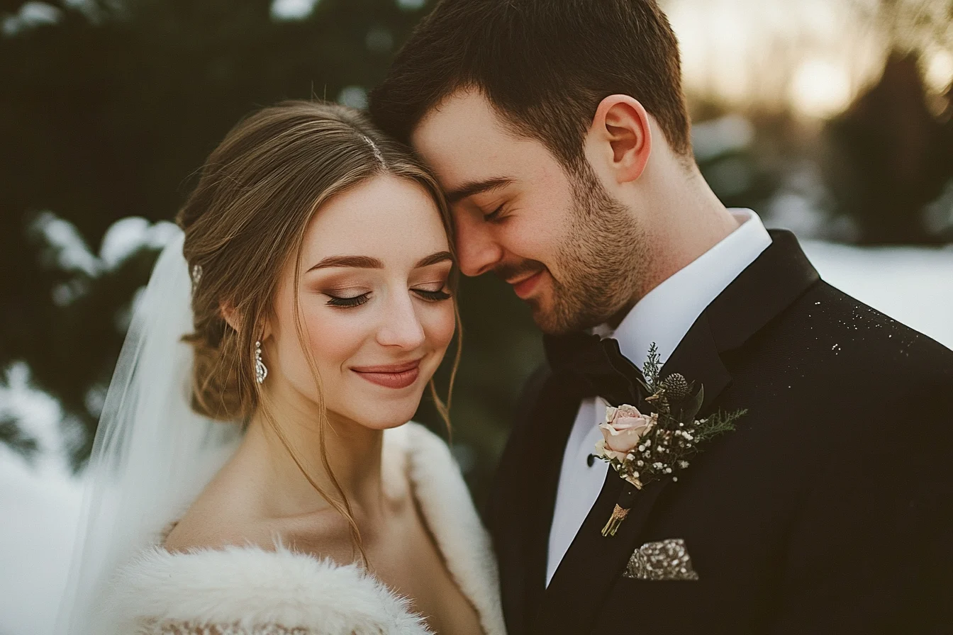 Bride and groom wedding photo