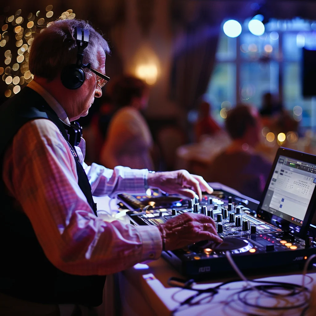 DJ at a traditional 50th wedding anniversary party