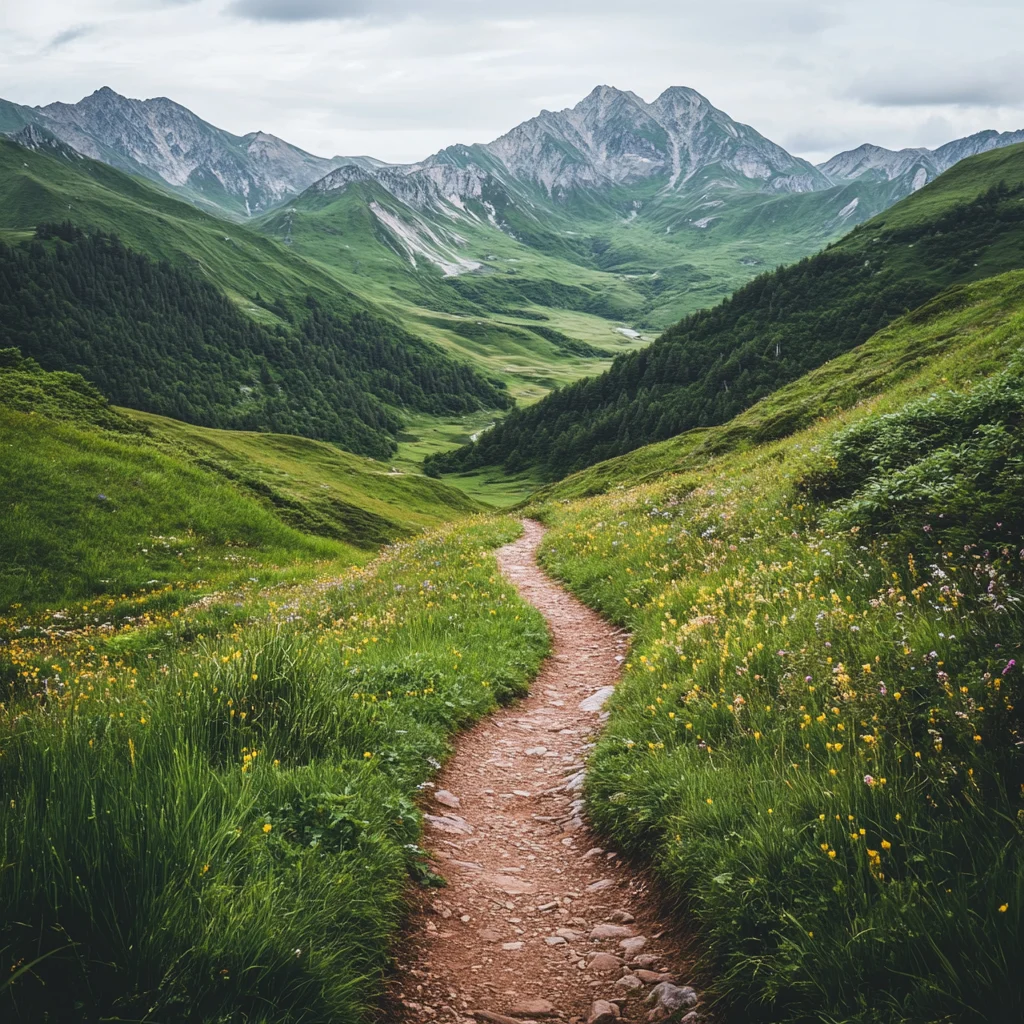 Scenic mountain hiking trail