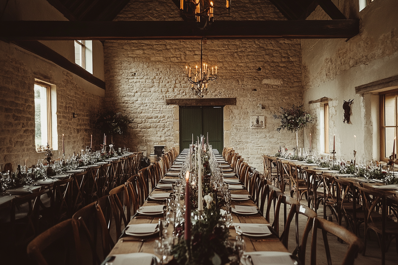 Stone barn gothic wedding venue