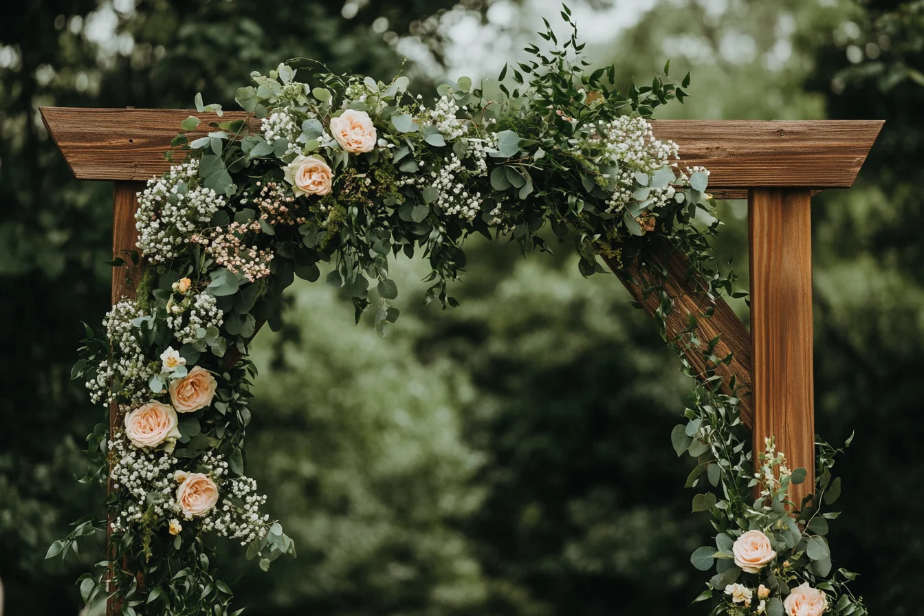 Floral wooden archway