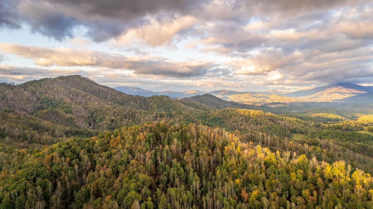 Aerial View of Appalachian Mountains in Fall