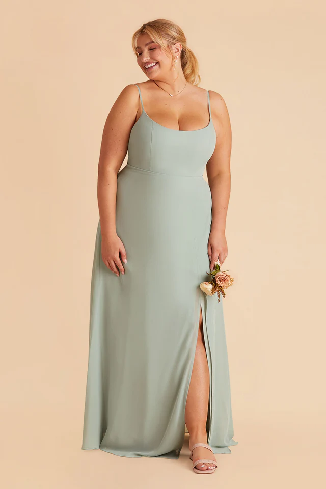 Birdy Grey Amy Sage Green Wide Scoop Neck Dress