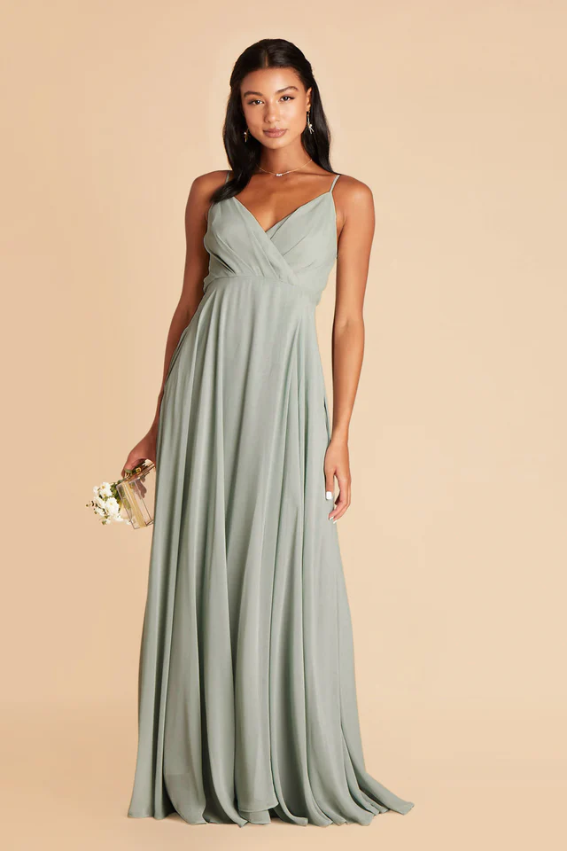 Birdy Grey Kaia Sage Chiffon Bridesmaid Dress