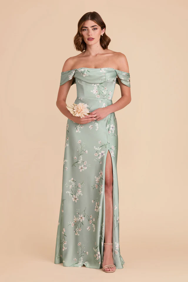 Mia Convertible Dress Matte Satin Sage Le Fleur