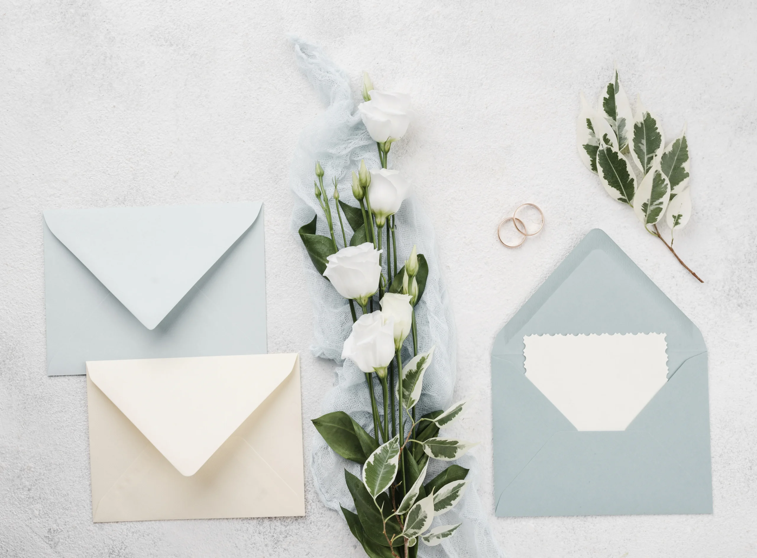 Wedding stationery on table